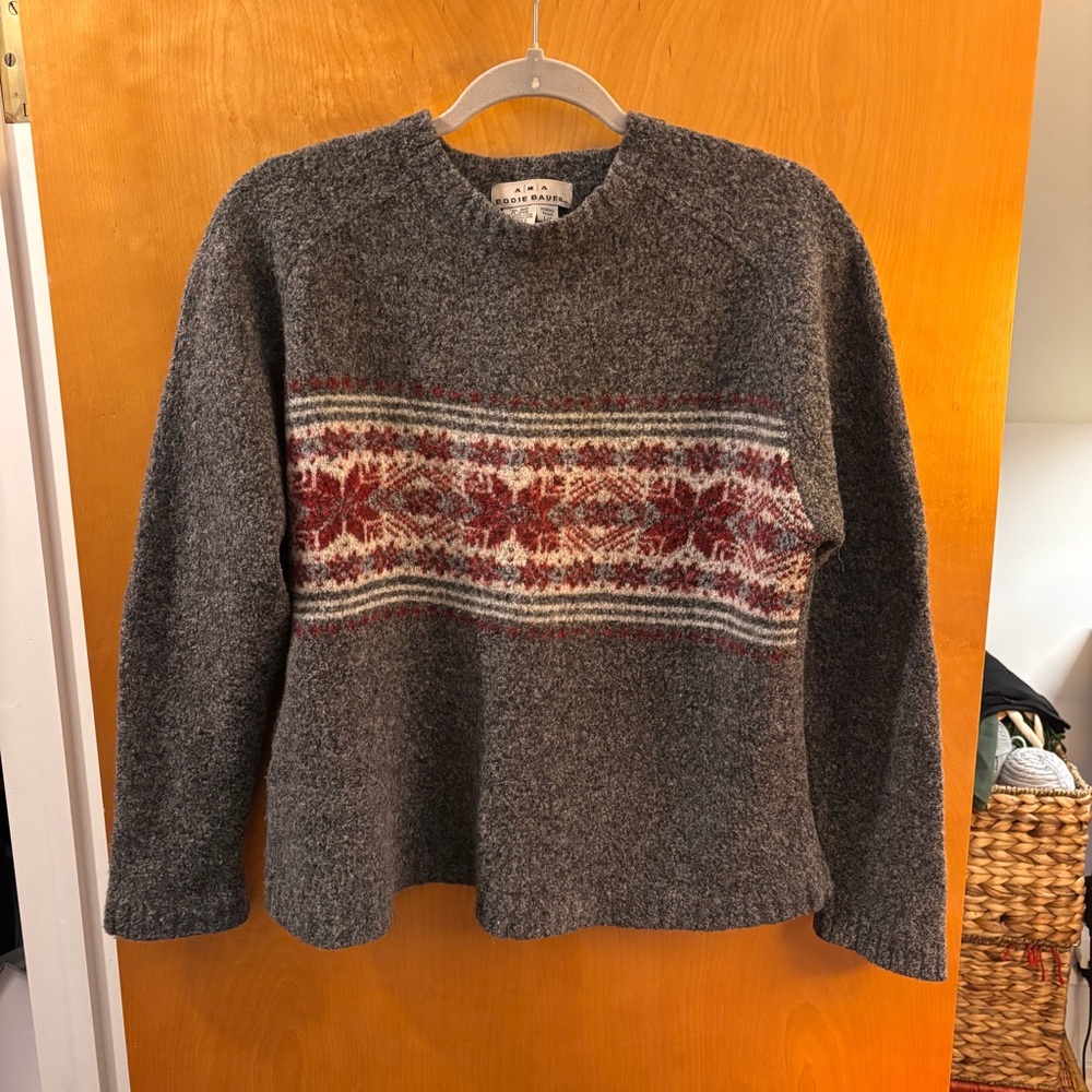 Eddie Bauer classic vintage wool crew neck sweater